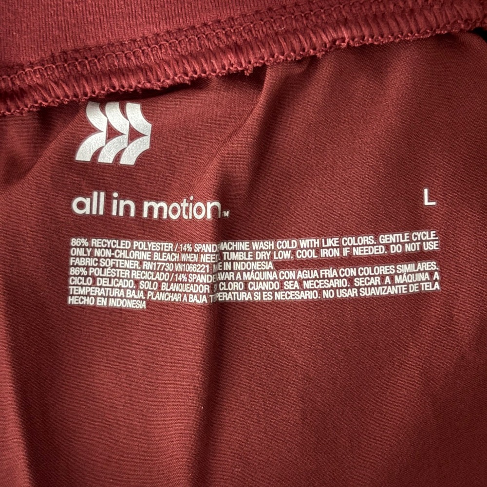 All in Motion Active Light Mid-Rise Jogger Maroon Red Large UPF 50+ New With Tag - Picture 5 of 15